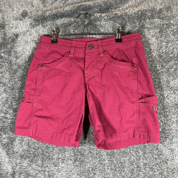 Kuhl Shorts Womens 4 Red Cargo Hiking Outdoor Utility Pockets Stretch 17S Summer - Picture 1 of 8